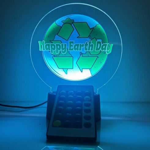 16 MIRROR MANIA Happy Earth Day Globe LED Night Light Table Lamp Featuring Color Changing Options - Custom Gift