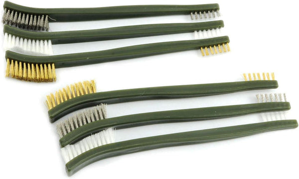 6-Pack Double-Ended Cleaning Brushes, 2PCS Stainless Steel, 2PCS Brass, 2PCS Nylon Brushes