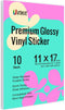 Uinkit Premium Vinyl Sticker Paper, 11x17 inch Glossy White, 10 Sheets, Waterproof Vivid Colors