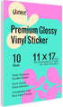 Uinkit Premium Vinyl Sticker Paper, 11x17 inch Glossy White, 10 Sheets, Waterproof Vivid Colors