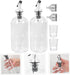 Set Mouthwash Dispenser with Reusable Glass Cups Bottles and Funnel Eco-friendly Bathroom Supplies for All Ages