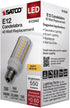 Satco 5W T6 Bulb, 3000K 120 Commercial, LED Mini Candelabra Clear Finish, Soft White, Volt, Residential Indoor Enclosed