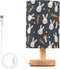 EFEWOI Table Lamp Cute Rabbits Carrot Star Bedside Nightstand Lamps Decorative Fabric Shade