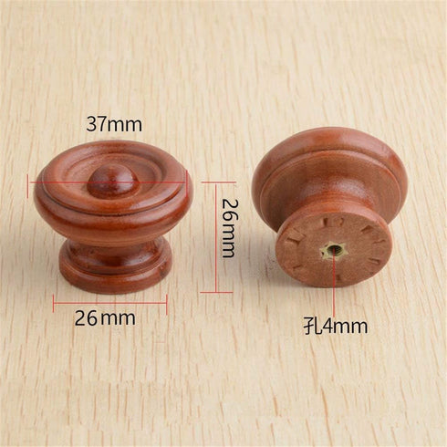 DubMag 6PCS (37x26mm) Wooden Door knobsDrawer knobs Farmhouse Style Wooden Knobs Wood Drawer Shoe Cabinet Bedside Table