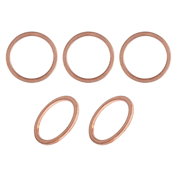 5 Pack 22mmx27mmx1.5mm Flat Copper Sealing Washers, Good for Industrial Machinery M22 Screws, Copper Flat Ring Gaskets