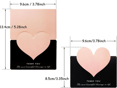 PPhtony 20PCS Heart Shaped Gift Cards Thank You Cards Notes Foldable Holiday Greeting Card Blank Inside for Small