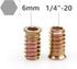 40Pcs Anwenk 1/4"-20 x 20mm Furniture Screw in Nut - Threaded Wood Inserts Bolt Fastener Connector for Wood Furniture