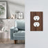 GNIXYUNXI 1 Outlet Covers Dark Walnut Wood Grain Gang Duplex Light Switch Cover Plate Decorative Switch Plate Covers