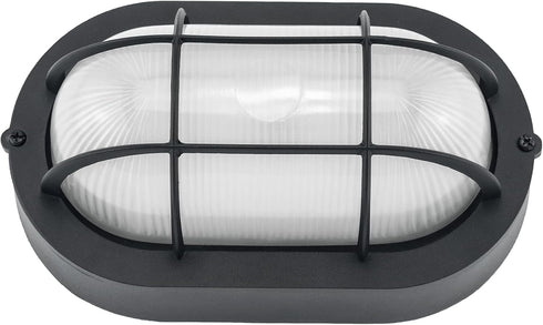 Oval Bulkhead Light Fixture, Dimmable Outdoor Wall Lantern, LED Nautical and Sauna