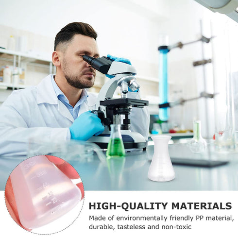 ULTECHNOVO 18pcs Accessories of Ml Narrow Beaker Graduated Scientific Cone Flask, Laboratory Kit Educational