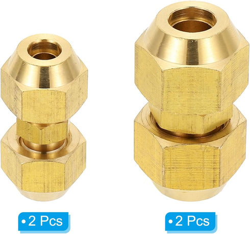 PATIKIL Pipe Extension Joint Connector Set | 2Pcs Free Welding AC Copper Pipe Coupling Adapter Fittings for