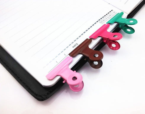 yueton 20pcs Mixed Color Metal Bulldog Clips, Utility Paper Clips, Hinge Clips for Home and Office Use