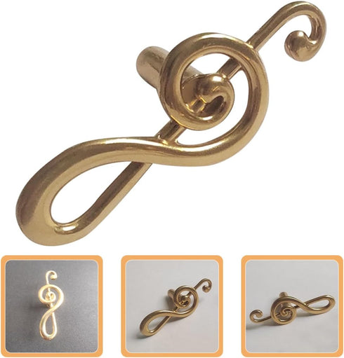 PRETYZOOM Vintage Brass Cabinet Pull Handle for Wardrobe and Drawer, Small Furniture Knob with Note Design, Suitable