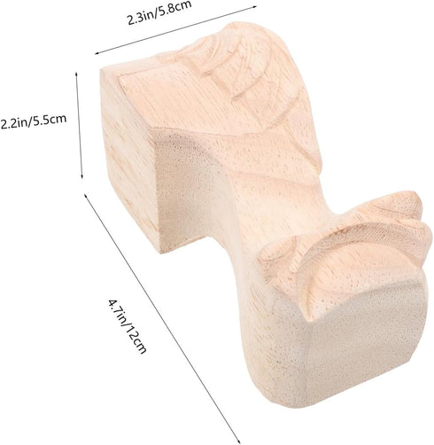 Generic 4pcs 12x6cm Rubber Wood Carving Table Legs Furniture Replacement Sofa Chair Wooden Legs for Home Sofa Coffee Tv