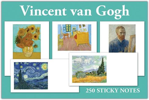 Pigment & Hue Sticky Note Tabs | 5 Piece Set, 50 Sheets per Pad, 250 Sheets Total (Vincent Van Gogh Designs)