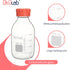6pcs of 500ml Round Media Storage Bottles - Borosilicate Glass with GL45 Screw Caps for Safe Storage.