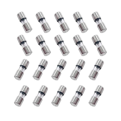 PENGLIN 20PCS Mini Glass Fuses 110V 125V 3A Slow-Blow Time Delay Fuse