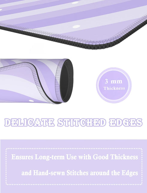 Pecfamly (9.4 x7.8 Inch) Girly Purple Mouse Pad, Aesthetic Lavender Mouse Pad Cute, Purple Desk Accessories