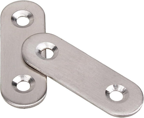 BQLZR 10 Pack Stainless Steel 2 Holes Flat Corner Brace Plate Connector, 47x15.5x5mm
