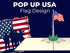 iGifts And Cards Patriotic 3D Pop Up Greeting Card, American Flag, All Occasion