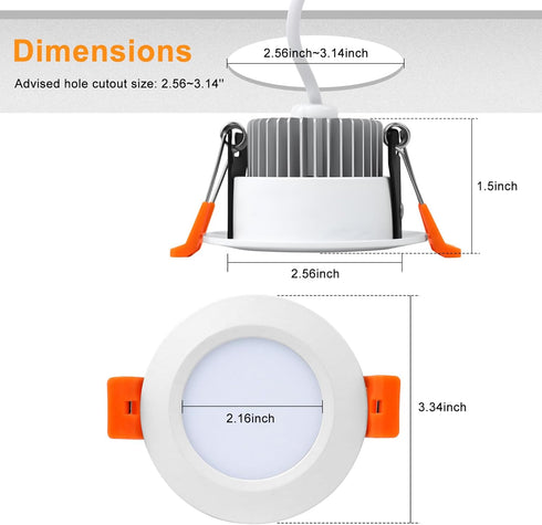 3 Inch 5W 120V, Dimmable 2700-6500K, (1 Pack) YGS-Tech Smart Recessed Lighting, WiFi LED Downlight Compatible