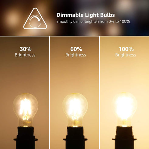 Lepro Vintage LED Bulbs, Dimmable Filament Bulb, 8W 800LM, 60W Equivalent, 2700K Warm White, Classic Clear Glass, A19 Shape, E26 Base, Pack of 5 by Lepro