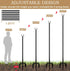 Sprimden 10ft 5-Prong 1 Pack String Light Poles for Outdoors, Outside Light Poles with Base, Suit for Garden, Backyard