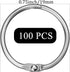 HAUTOCO 100 Pcs Loose Leaf Binder Rings, 0.75 Inch Nickel Plated Metal Rings for School Home Index Cards