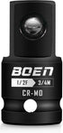 Boen 1/2" F to 3/4" M Impact Socket Adapter, Cr-Mo Steel, Socket Adapter Set for Impact Driver Conversions