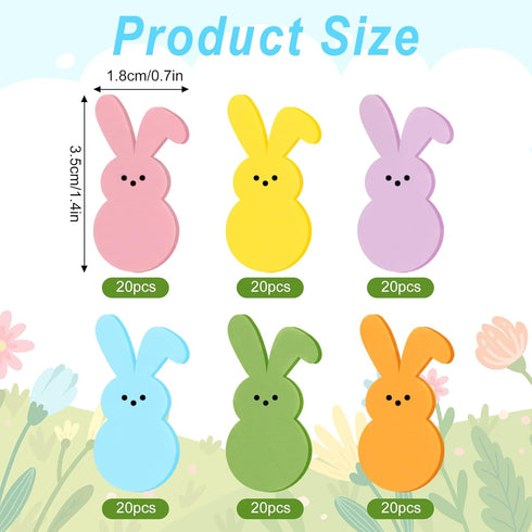 Whaline 120Pcs Double-Sided Colorful Bunny Mini Erasers, Rabbit Shaped Pencil Erasers for Easter Spring Party Favors