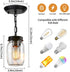 1-Light Glass Mason Jar Light Fixtures, Kitchen Island Pendant Lighting Farmhouse Light Fixture Close to Ceiling Light