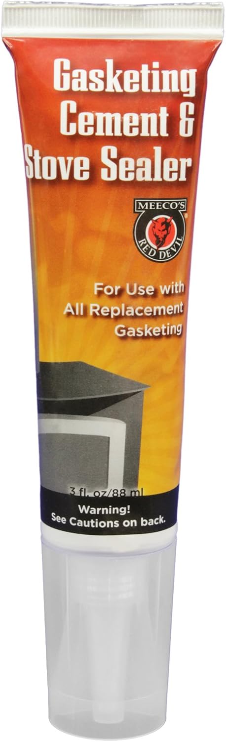 MEECO'S RED DEVIL 110 Gasket Cement, High Temperature Adhesive for Fiberglass Gasketing, 3 Ounce