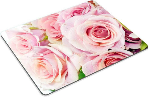 Smooffly Gaming Mouse Pad Custom, Beautiful Pink Roses Bouquet, Pale Rose Petals Flower Design