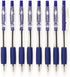 Clip Click Retractable Ball Point Pens, Set of 8, 1.0 mm Blue Ink
