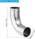PATIKIL 2pcs 90 Degree Mandrel Bend Elbow, 1 1/2 Inch OD Steel Exhaust Elbow Exhaust Piping Connector 304 Stainless for Exhaust Pipe Stair Handrail HVAC by PATIKIL