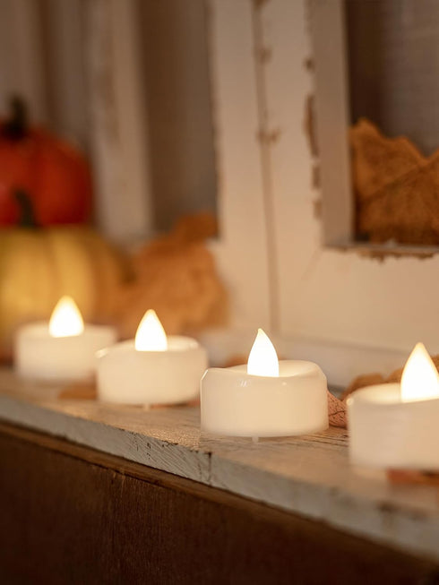 Remote Candles, 12PCS Flameless Tea Light Candles, Battery Operated with Timer, 400+ Hours LED Votive Decor