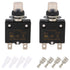 30A Manual Reset Push Button Circuit Breaker 125/250V AC 50V DC with Quick Connect Terminals and Waterproof Caps