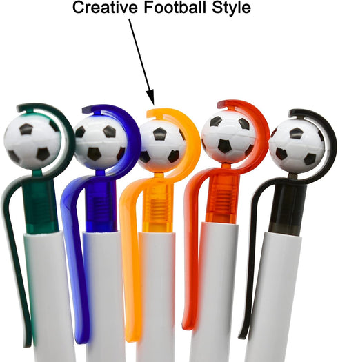 Maydahui 10PCS Soccer Shape BallPoint Pen, Fun Football Pens, Retractable Manual Sport Pen