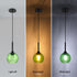 JHLBYL 5.91'' 1-Light Hammered E26 Glass Pendant Lights Kitchen Island: Green Glass Pendant Light with Black Finish