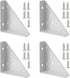 Joyangy 4pcs White Bed Corner Braces Right Angle Bracket, 66mm x 66mm Metal