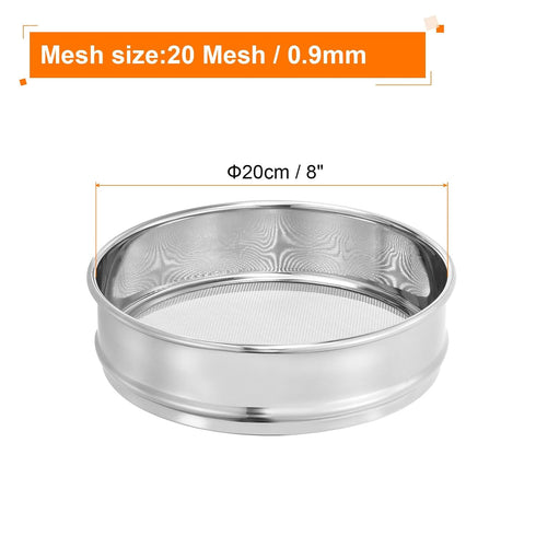 PATIKIL 20 Mesh Lab Sieve, 8" Diameter Test Sieve for Industrial Laboratory, 304 Stainless Steel Wire Cloth