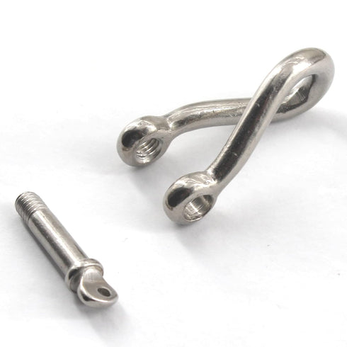 M4 Screw Pin Twist Shackle, Stainless Steel 304 D Ring Anchor Shackle for Rigging Accessories, Material Handling (Pack