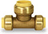 Supply Giant VQFU121234 Push Tees, 1/2 Inch x 1/2 Inch x 3/4 Inch Long Push-Fit Fittings, No Lead DZR Brass