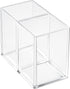Gejoy Clear Acrylic Pencil Pen Holder - Makeup Brush Organizer with 2 Compartments for Desktop