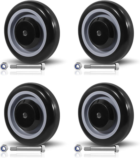 SY America 5" Shopping Cart Replacement Wheels Kit, Dual Precision BearingsPolyurethane Shopping