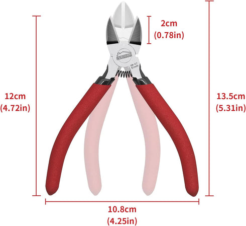 5 Pack, 5 Inch Set, Wire Cutters Wire Cutters HOUSERAN Side Cutters Flush Cut Pliers, Spring Loaded Cutting Pliers