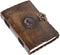 MONTEXOO Leather Bound Journal Sketch Book, Genuine Embossed, 5 x 7 inches, Unlined Paper, 200 Pages, Brown