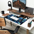 Japanese Gaming Arcade Blue Large Mouse Pad - Extended Desk Pad for Gaming Office Decor, 31.5x15.7 in