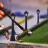 3pcs PartyKindom Mini Street Light Model: Miniature Lamp Post Black Outdoor Pathway Lantern Post for Dollhouse Village