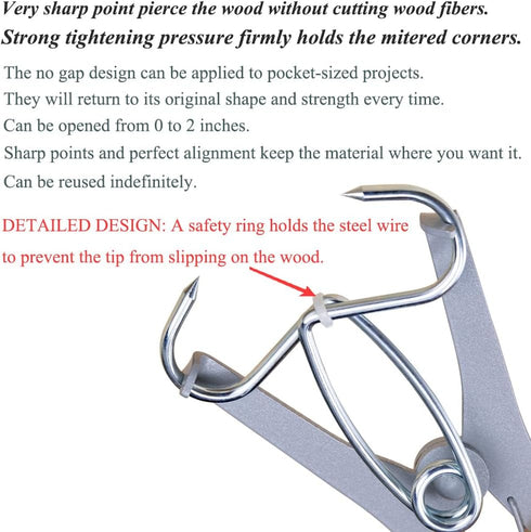 Feiyang Miter Spring Clamps Kit for Woodworking, Picture Frames, Wood Trim, Moldings